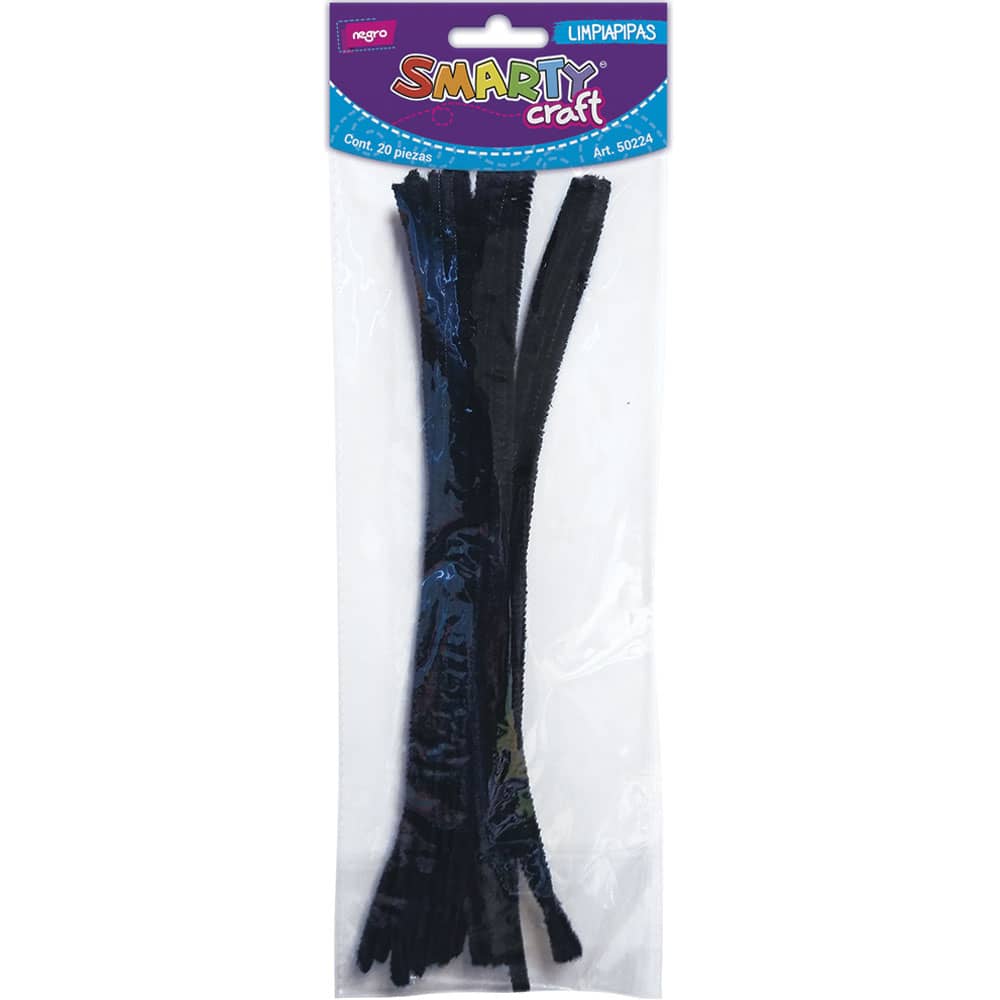 Limpiapipas Color Negro Bolsa con 20 Piezas Smarty