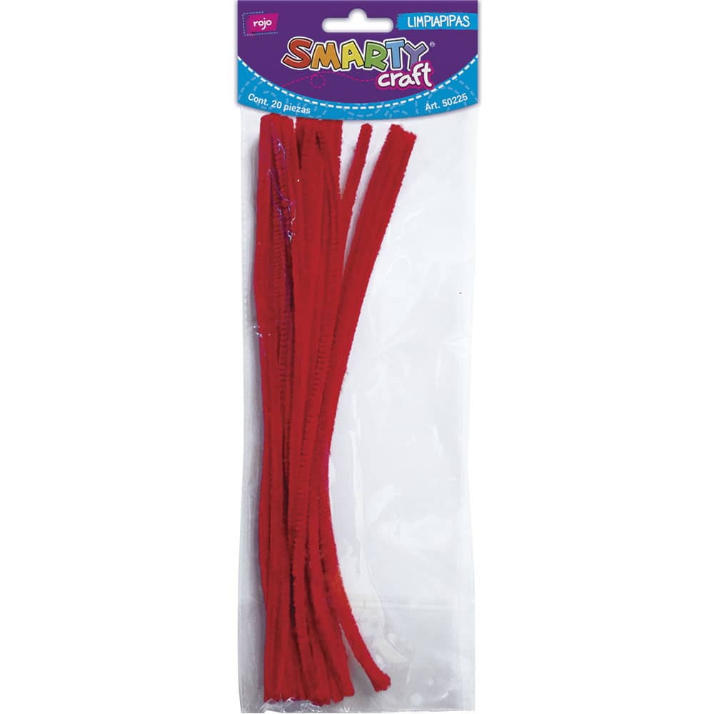 Limpiapipas Color Rojo Bolsa con 20 Piezas Smarty