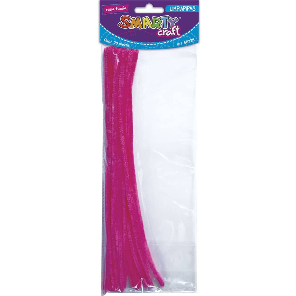 Limpiapipas Color Rosa Fucsia Bolsa con 20 Piezas Smarty