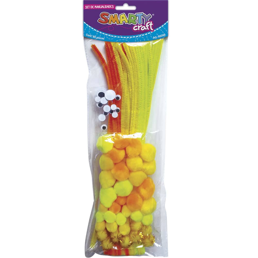 KIT Limpiapipas Color Amarillo Bolsa con 80 Piezas Smarty