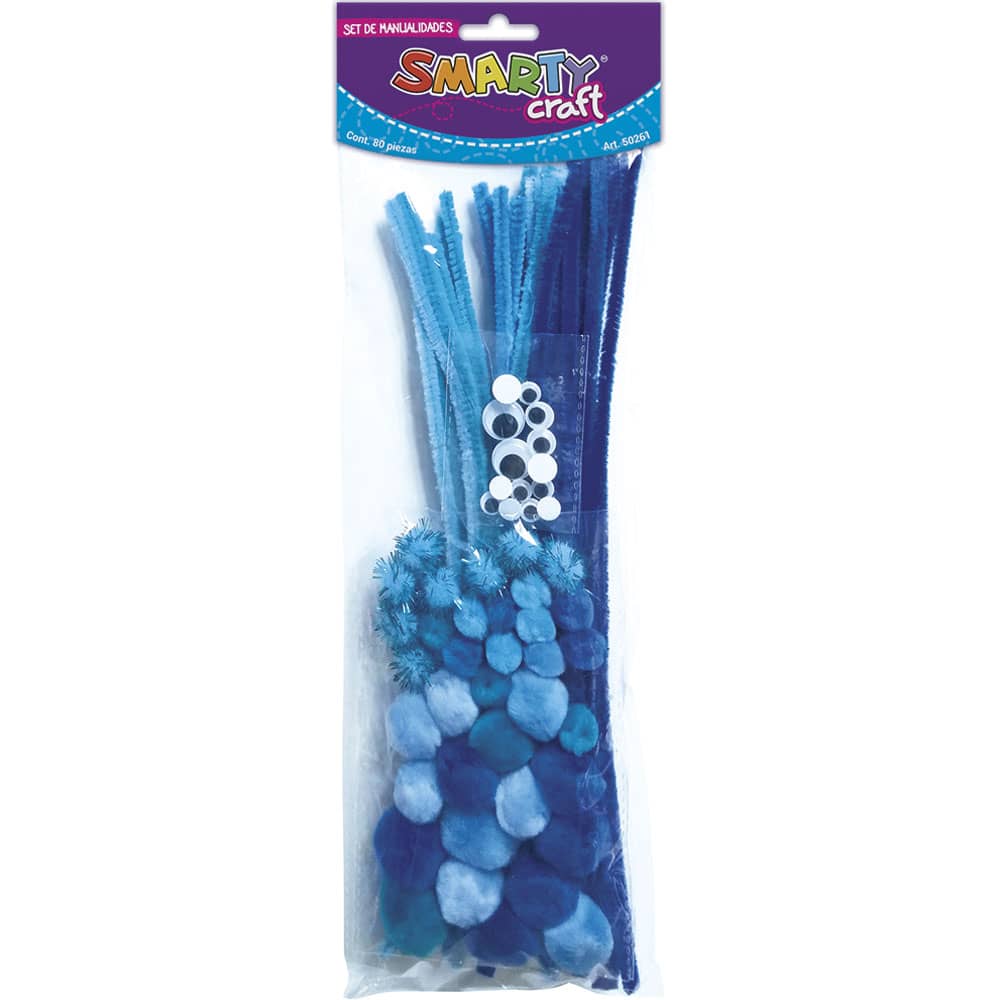 KIT Limpiapipas Color Azul Bolsa con 80 Piezas Smarty