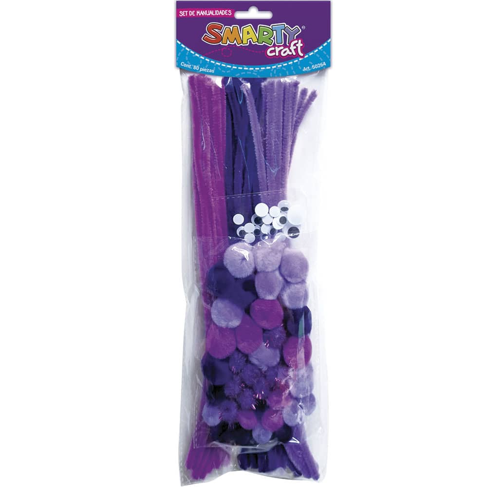 KIT Limpiapipas Color Morado Bolsa con 80 Piezas Smarty