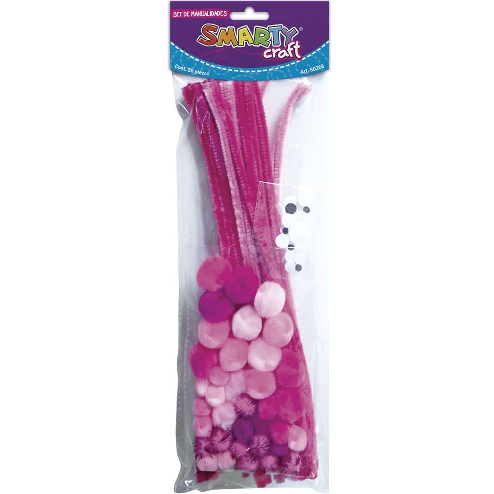 KIT Limpiapipas Color Rosa Bolsa con 80 Piezas Smarty