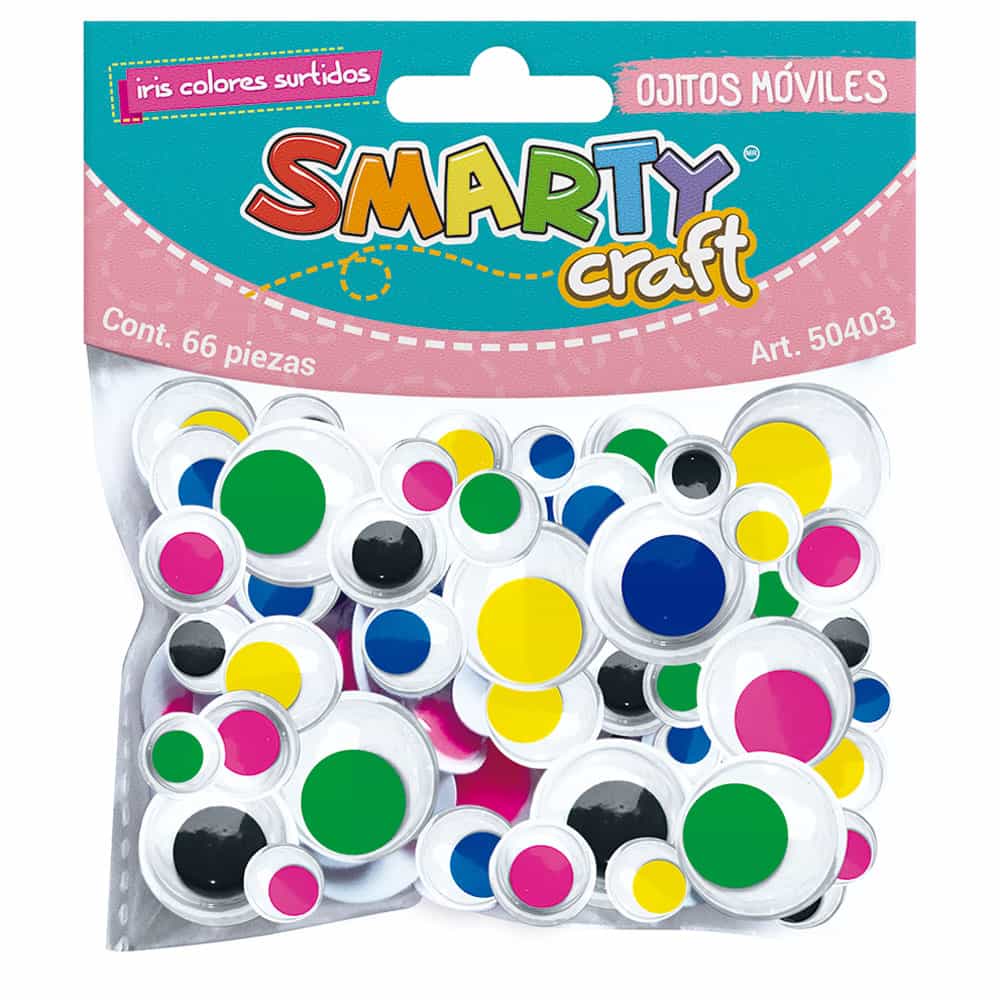Ojitos Móviles Iris con Colores Surtidos Bolsa con 66 Piezas Smarty