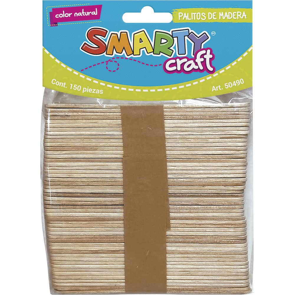 Palito de Madera Natural con 150 Piezas Smarty
