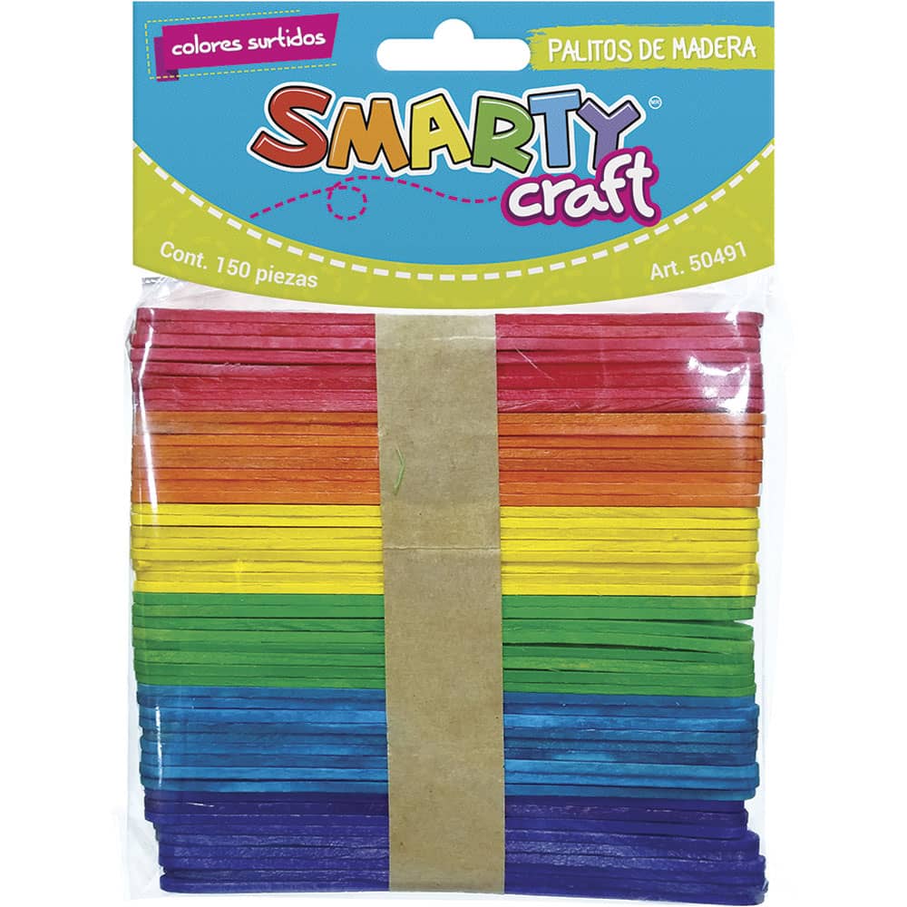 Palito de Madera Colores Surtidos con 150 Piezas Smarty