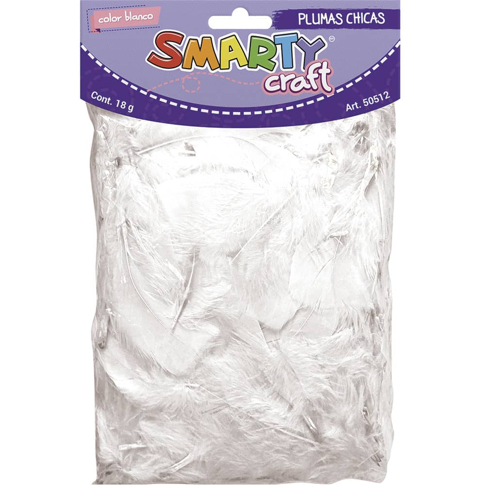 Plumas Chicas para Manualidades Color Blanco con 18 g Smarty