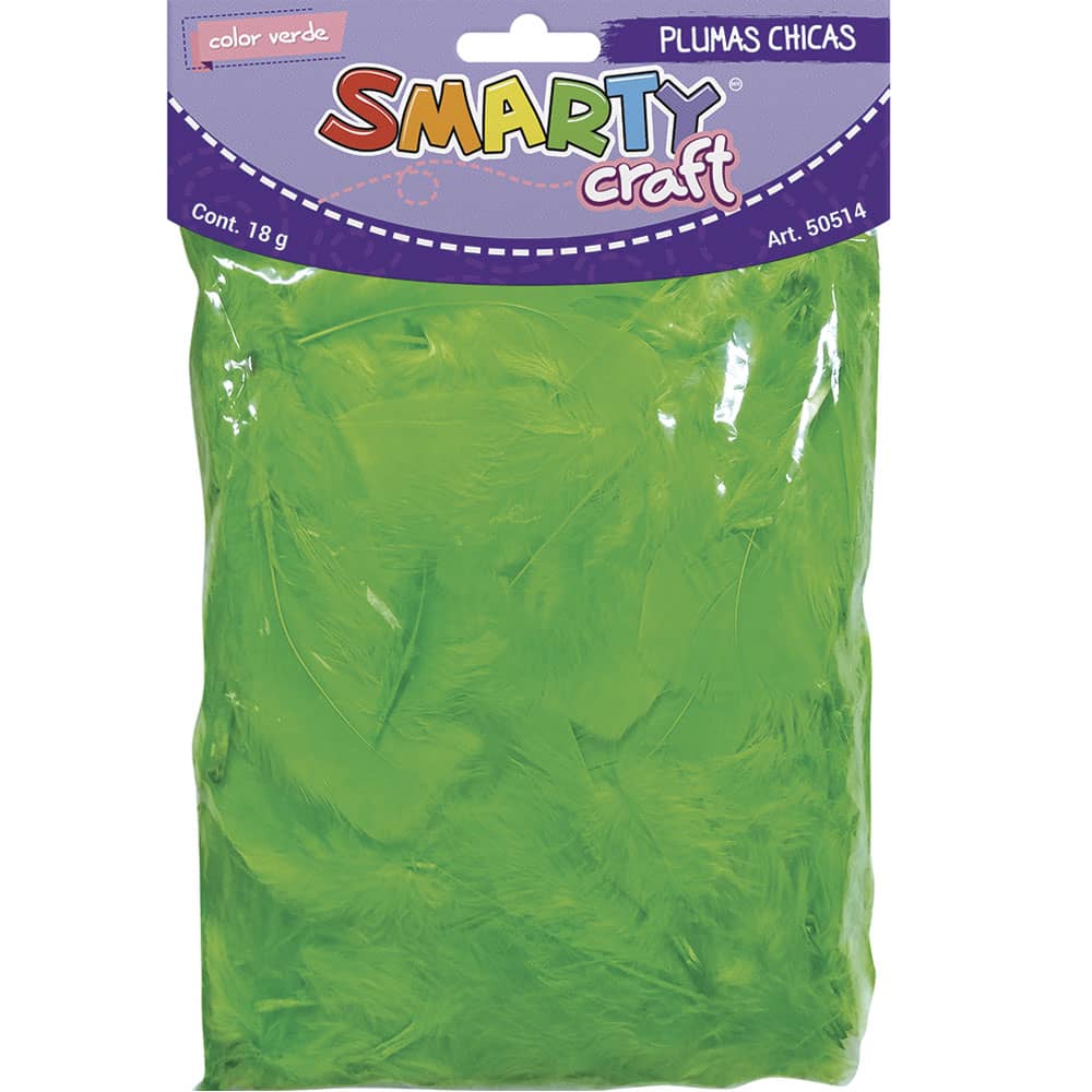 Plumas Chica para Manualidades color Verde con 18 g Smarty