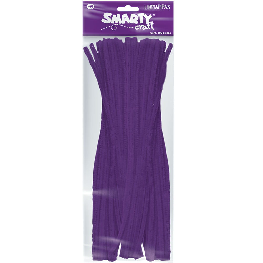 Limpiapipas Morado Bolsa con 100 Piezas Smarty Craft 50274