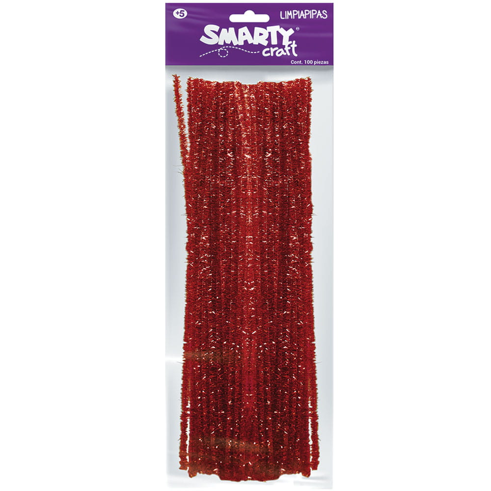 Limpiapipas Rojo Metálicp Bolsa con 100 Piezas Smarty Craft 50284