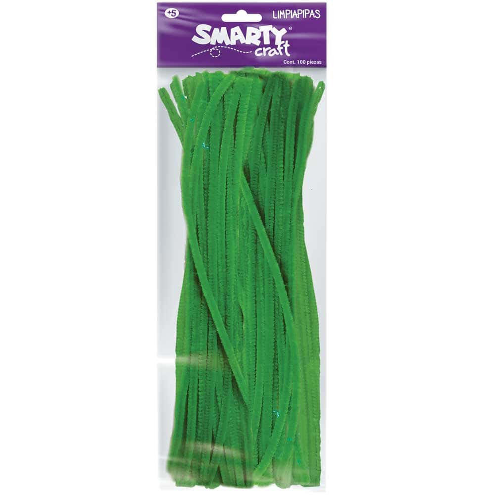 LIMPIAPIPAS VERDE PASTO BOLSA CON 100 PIEZAS SMARTY  06260107