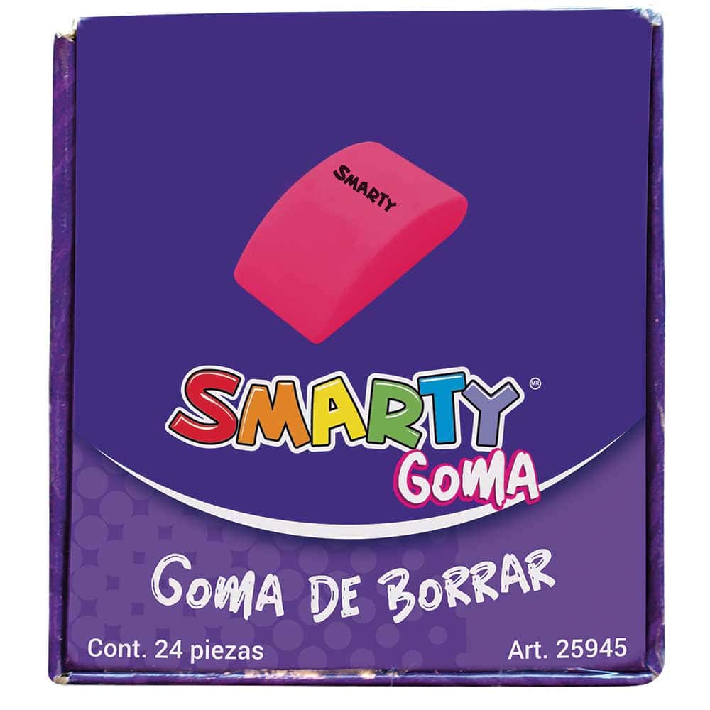 Goma de Borrar Mini Colors Caja con 24 Piezas Smarty