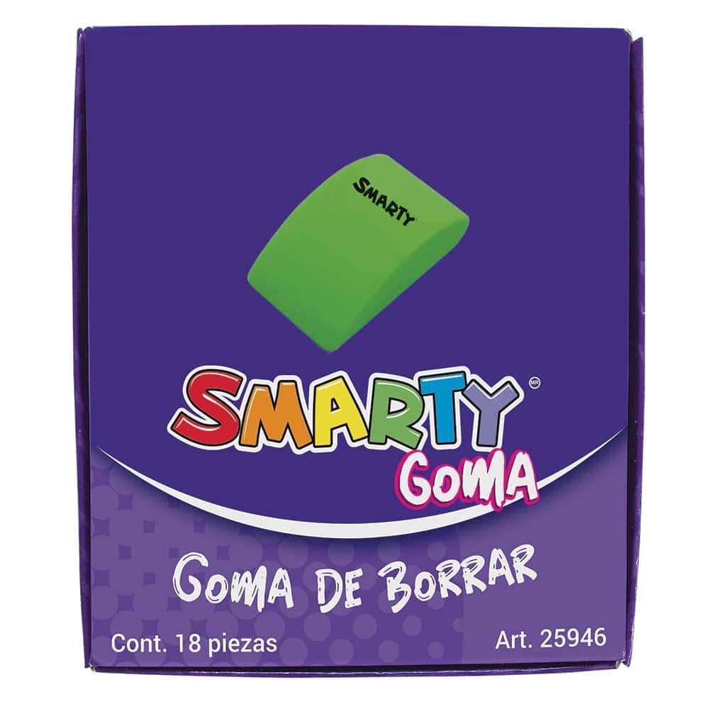 Goma de Borrar Colores Surtidos Caja con 18 Piezas Smarty