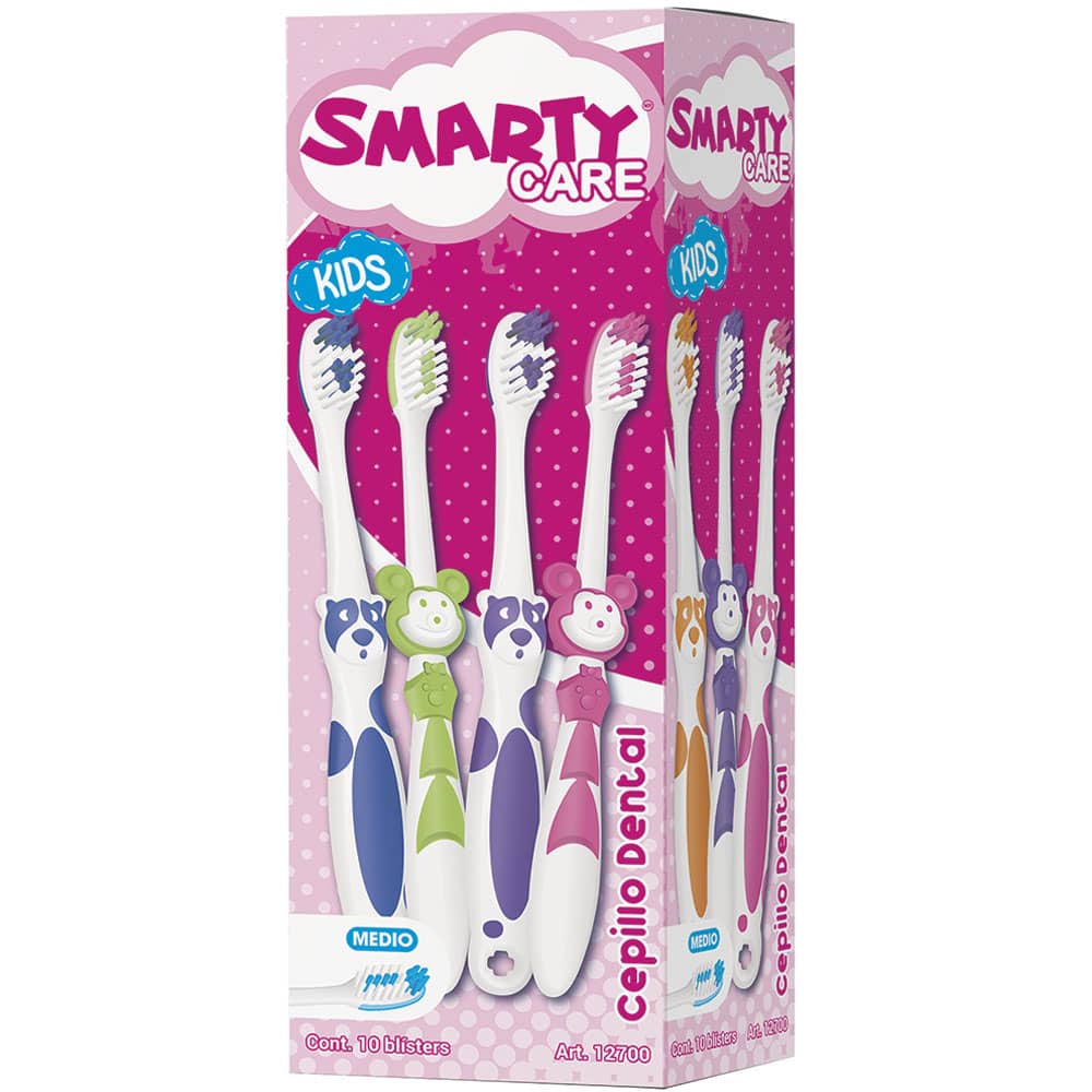 Cepillo de Dientes Infantil Caja con 10 Piezas Smarty Care