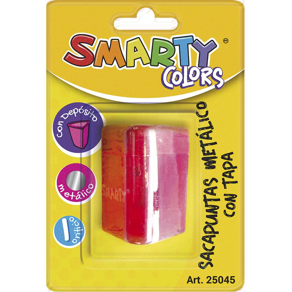 Sacapuntas de Metal con Depósito Triangular con Tapa Blíster Smarty