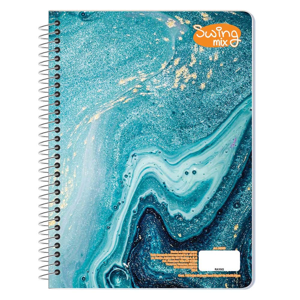 Cuaderno Espiral de 100 Hojas Profesional de Doble Raya Swing Mix
