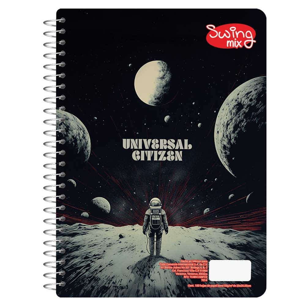 Cuaderno Espiral Sencillo de 100 Hojas Profesional Raya Hombre Swing 08260