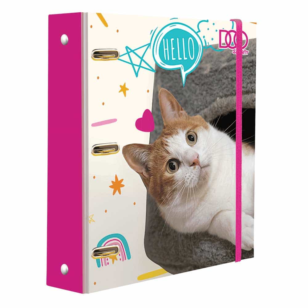 Carpeta con Argolla Tamaño Carta con 100 Hojas Gatito Diseños Surtidos Smarty Doo 21518