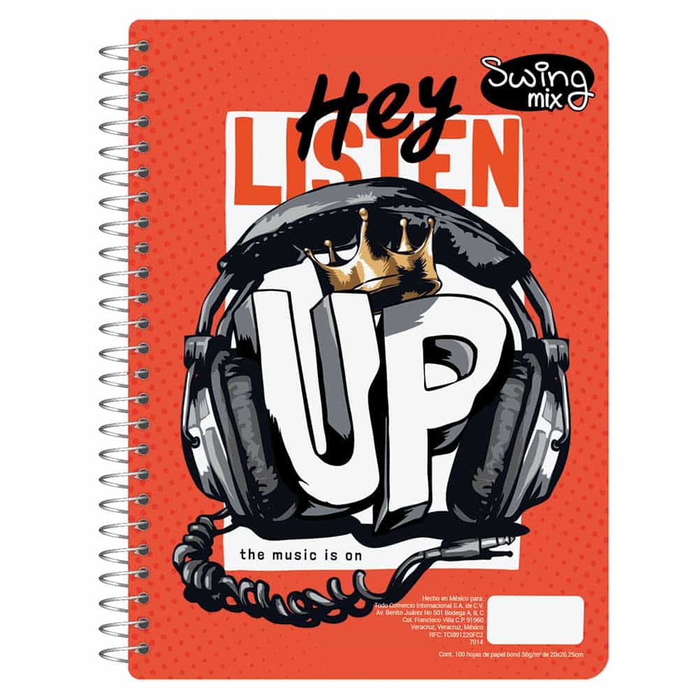 Cuaderno Espiral Sencillo de 100 Hojas Profesional Cuadro Chico M Swing 08262