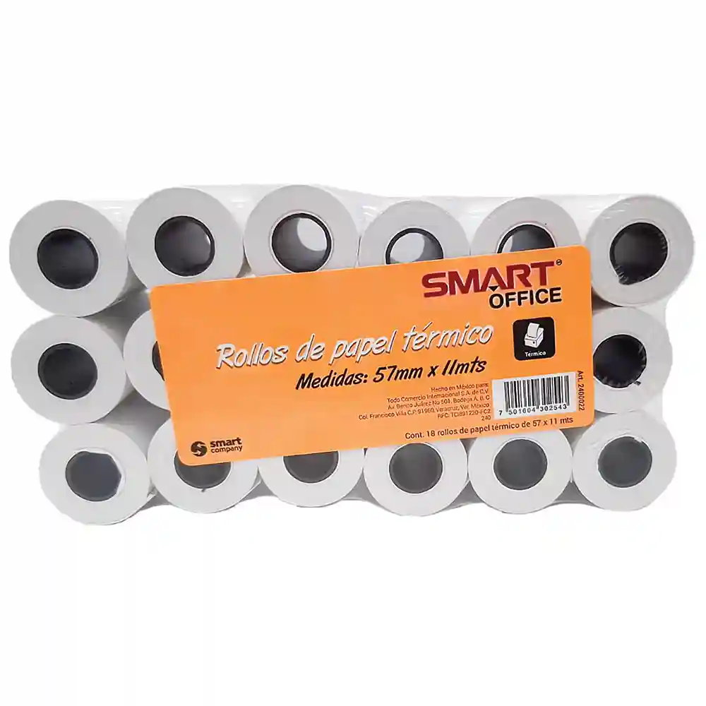 Rollo de Papel Térmico para Punto de Venta de 57 mm x 11 mts Smart T5711