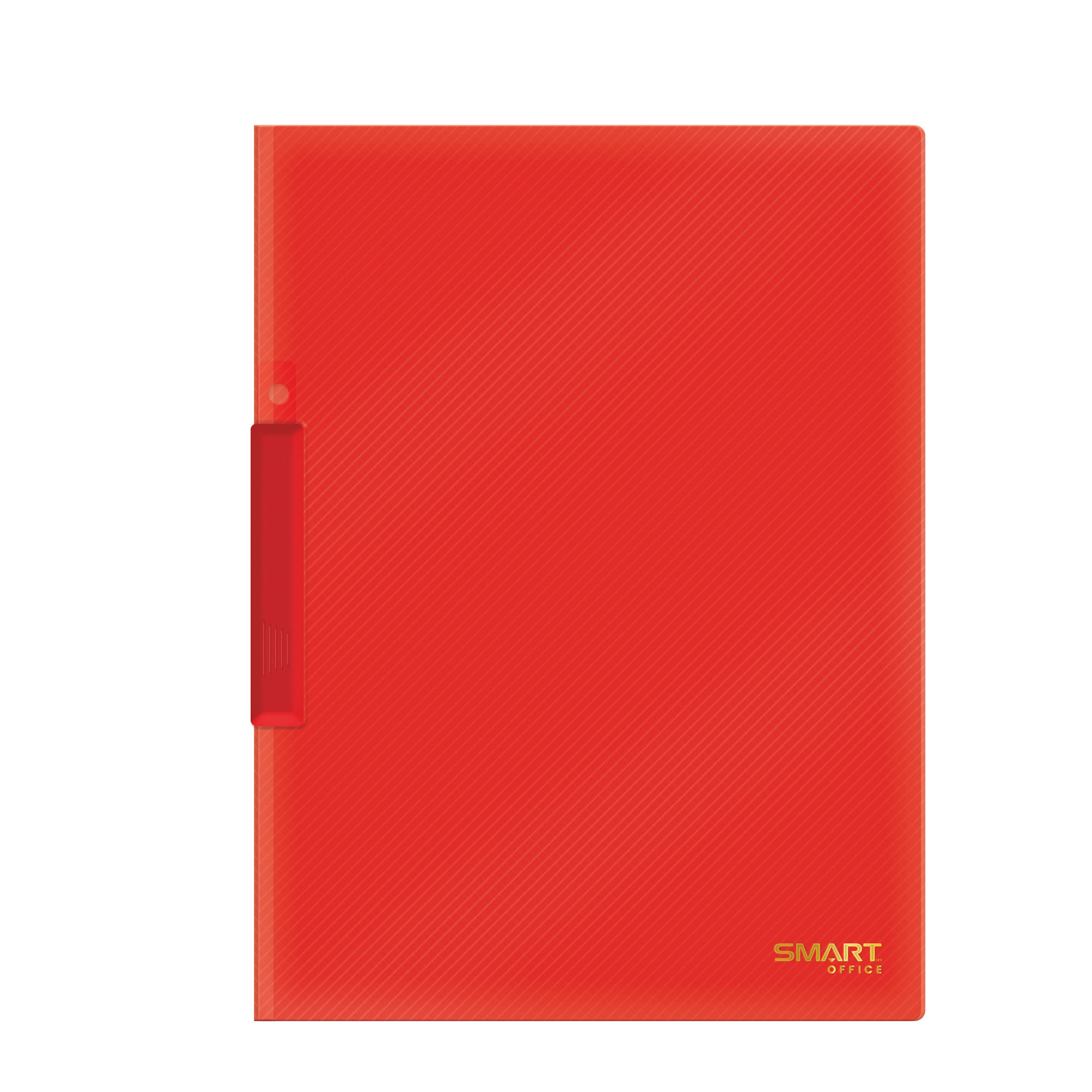 Carpeta Plástica Tamaño Carta con Clip Rojo Transparente Smart Office