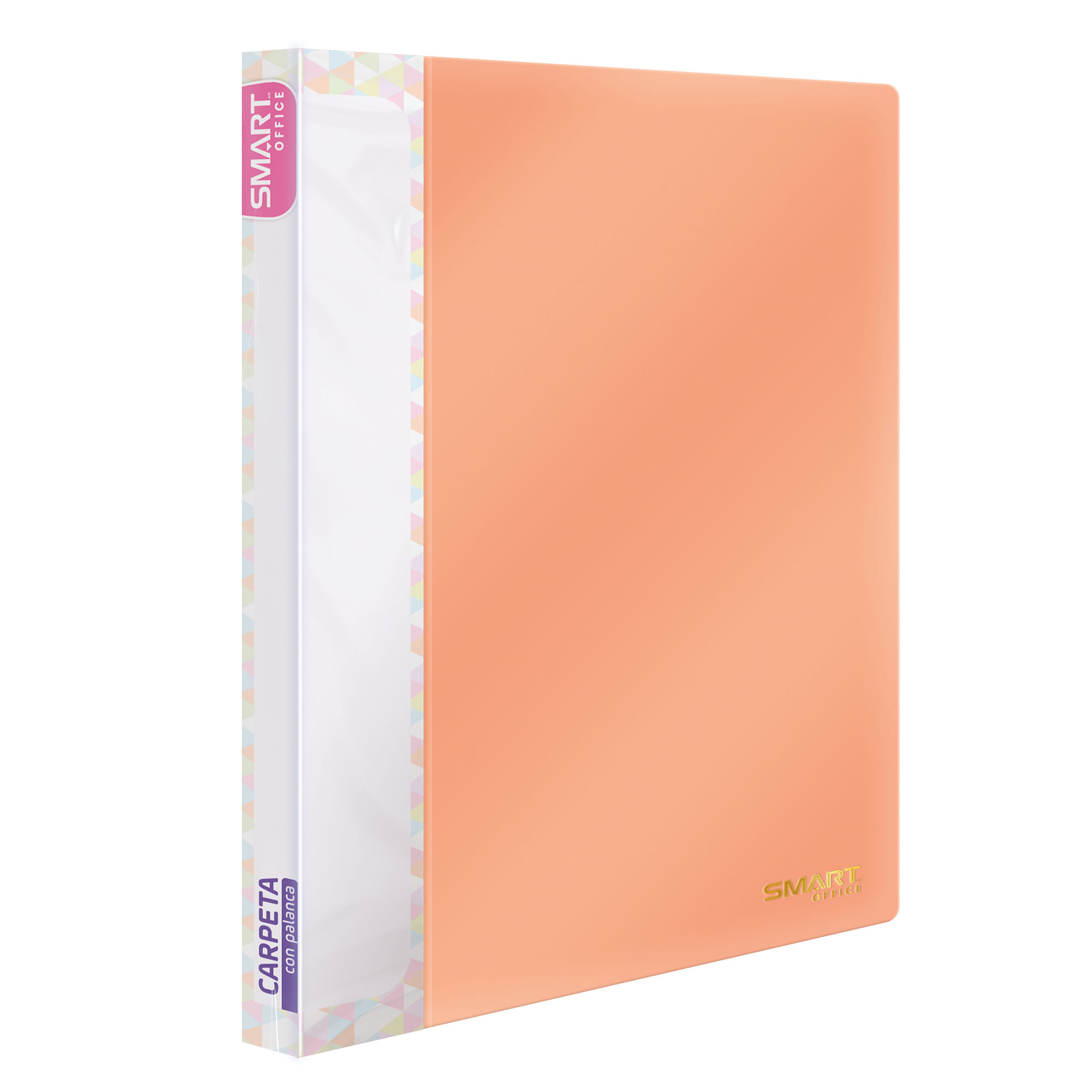 Carpeta Plástica Tamaño Carta con Palanca Naranja Pastel Smart Office