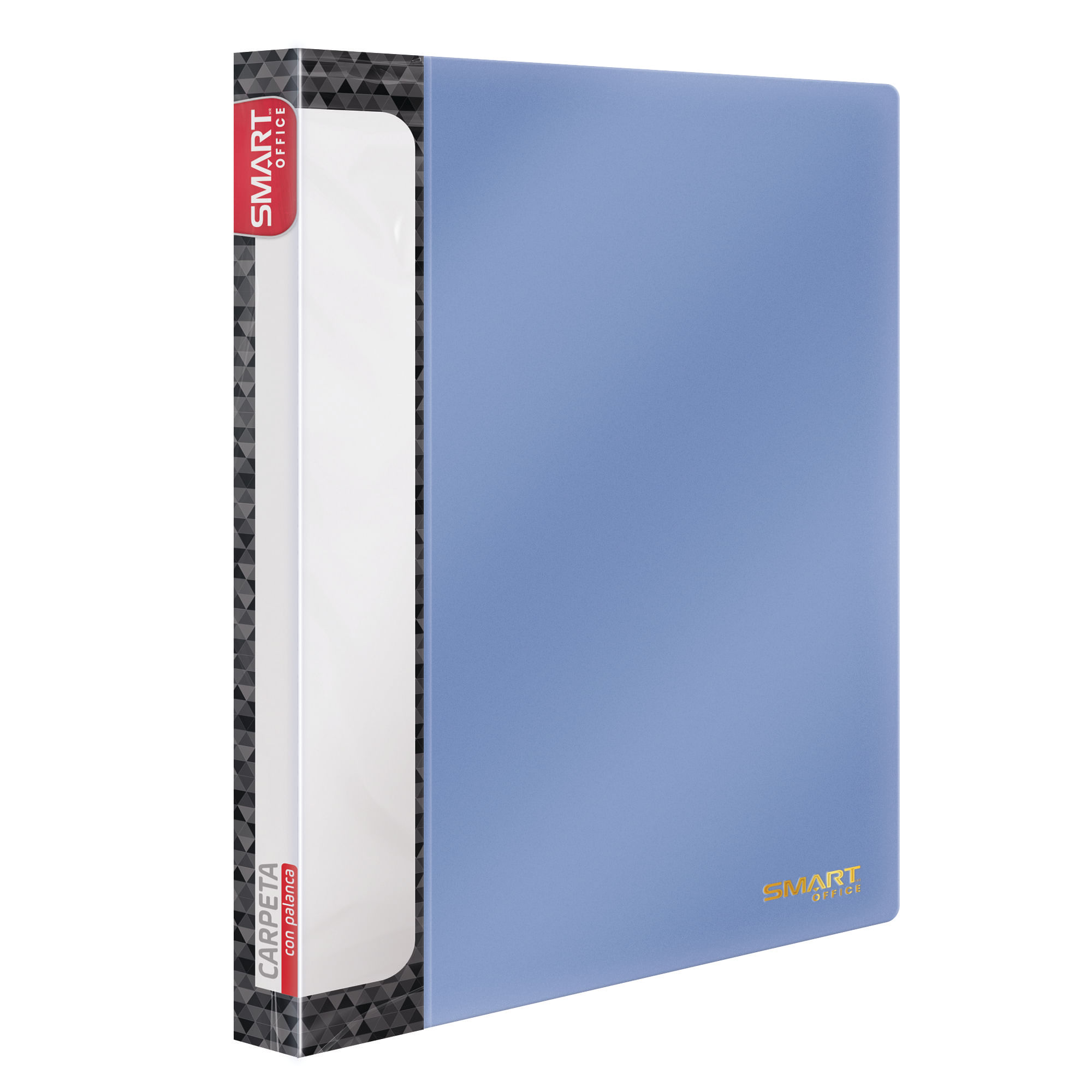Carpeta Plástica Tamaño Carta con Palanca Azul Metálico Smart Office