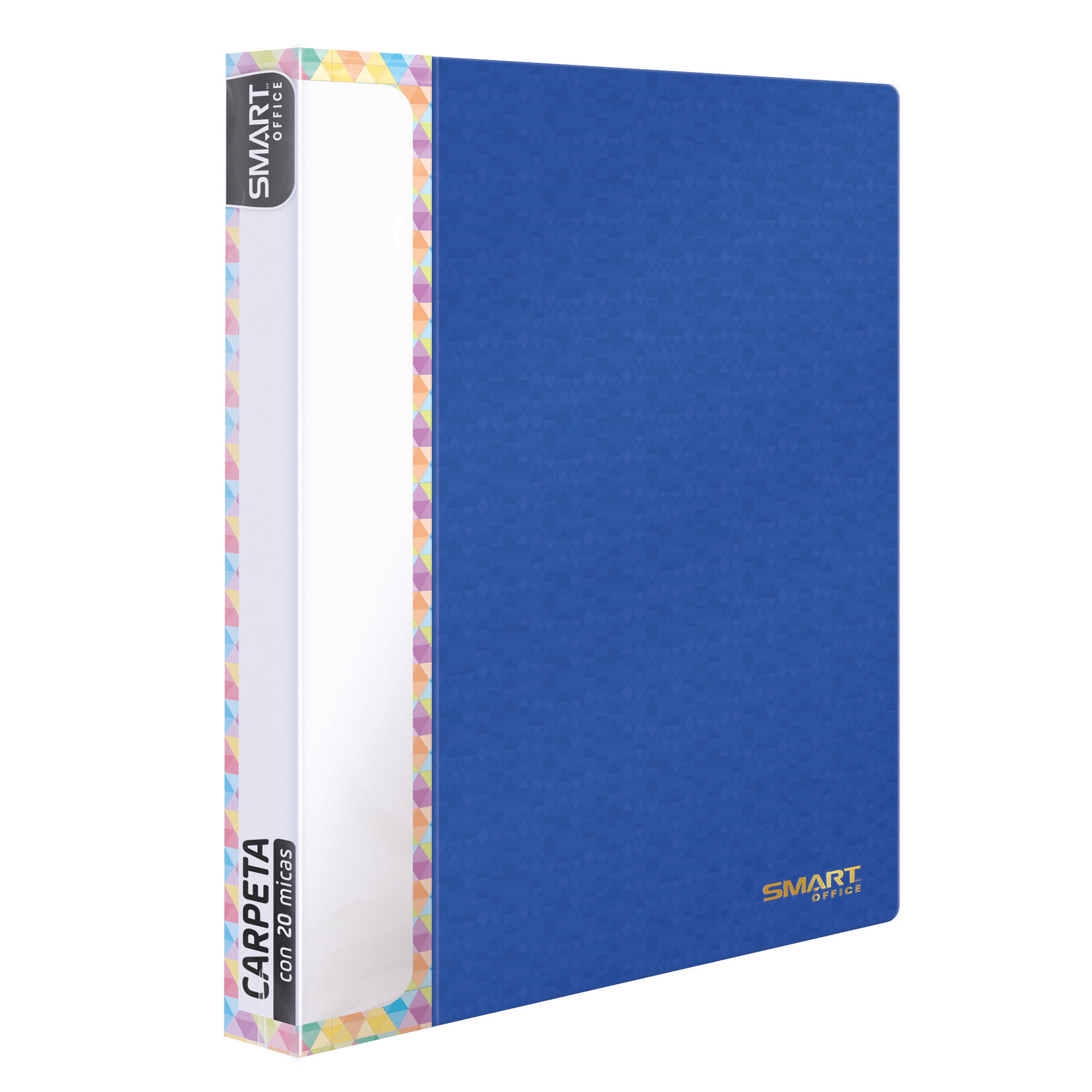 Carpeta Plástica Tamaño Carta con 20 Micas Azul Sólido Smart Office