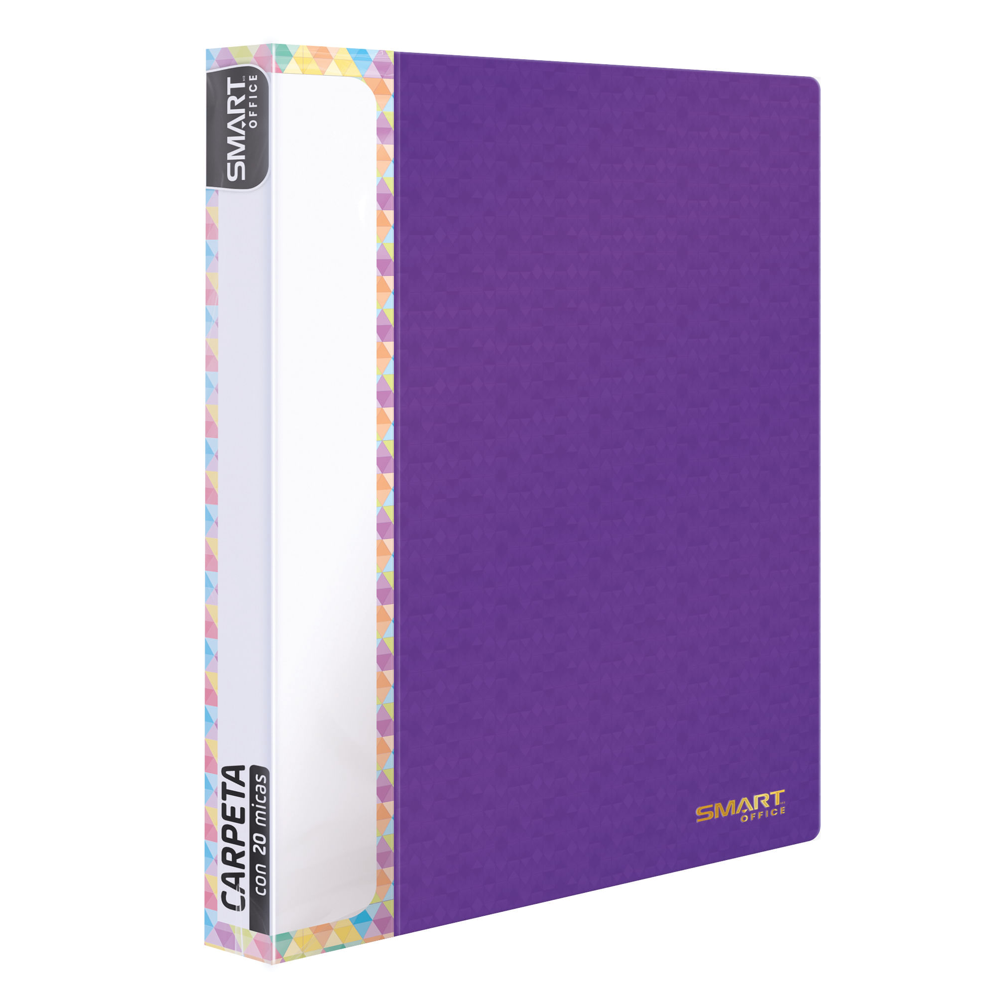 Carpeta Plástica Tamaño Carta con 20 Micas Morado Sólido Smart Office