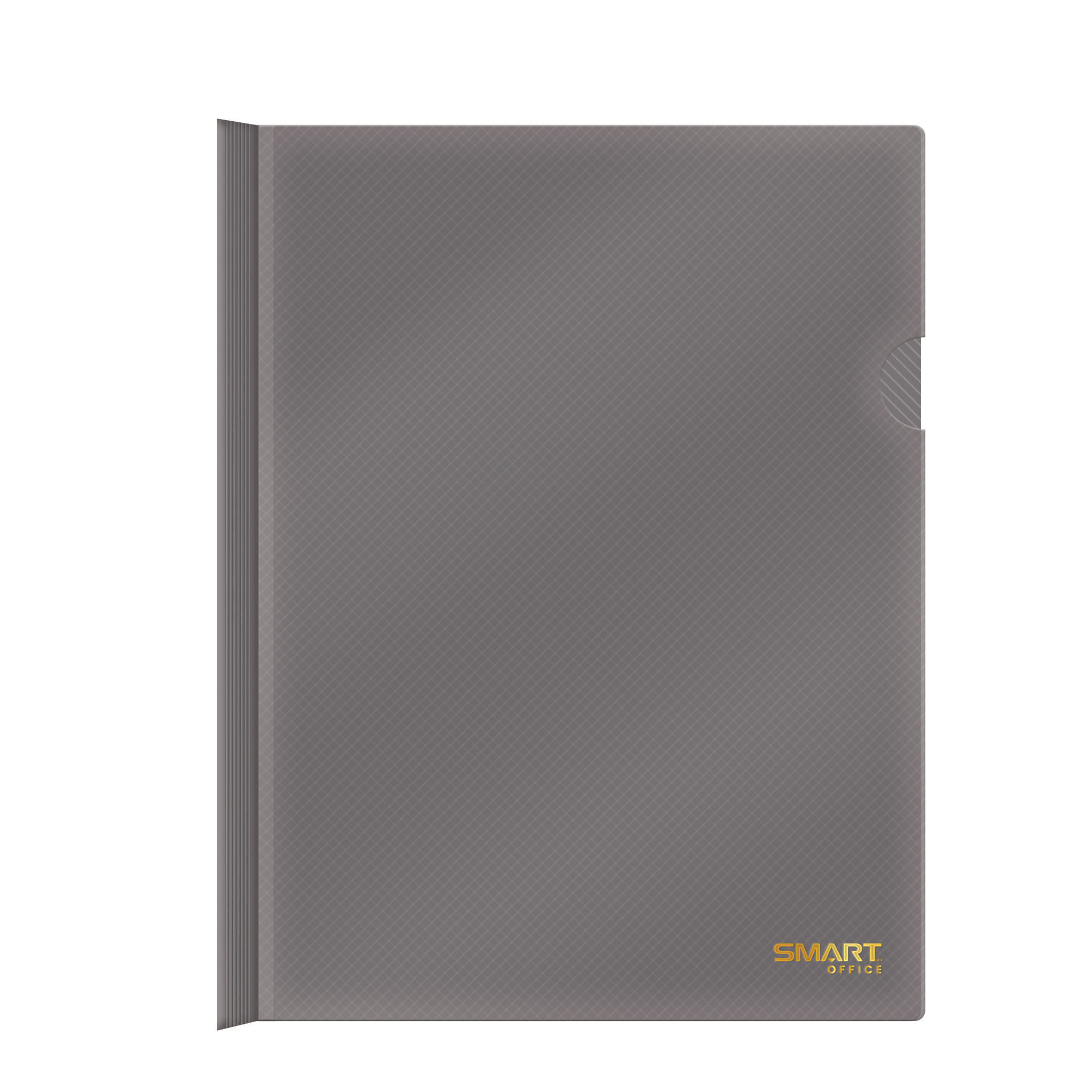 Folder Plástico Tamaño Carta con Costilla Gruesa 15mm Gris Oscuro Smart Office