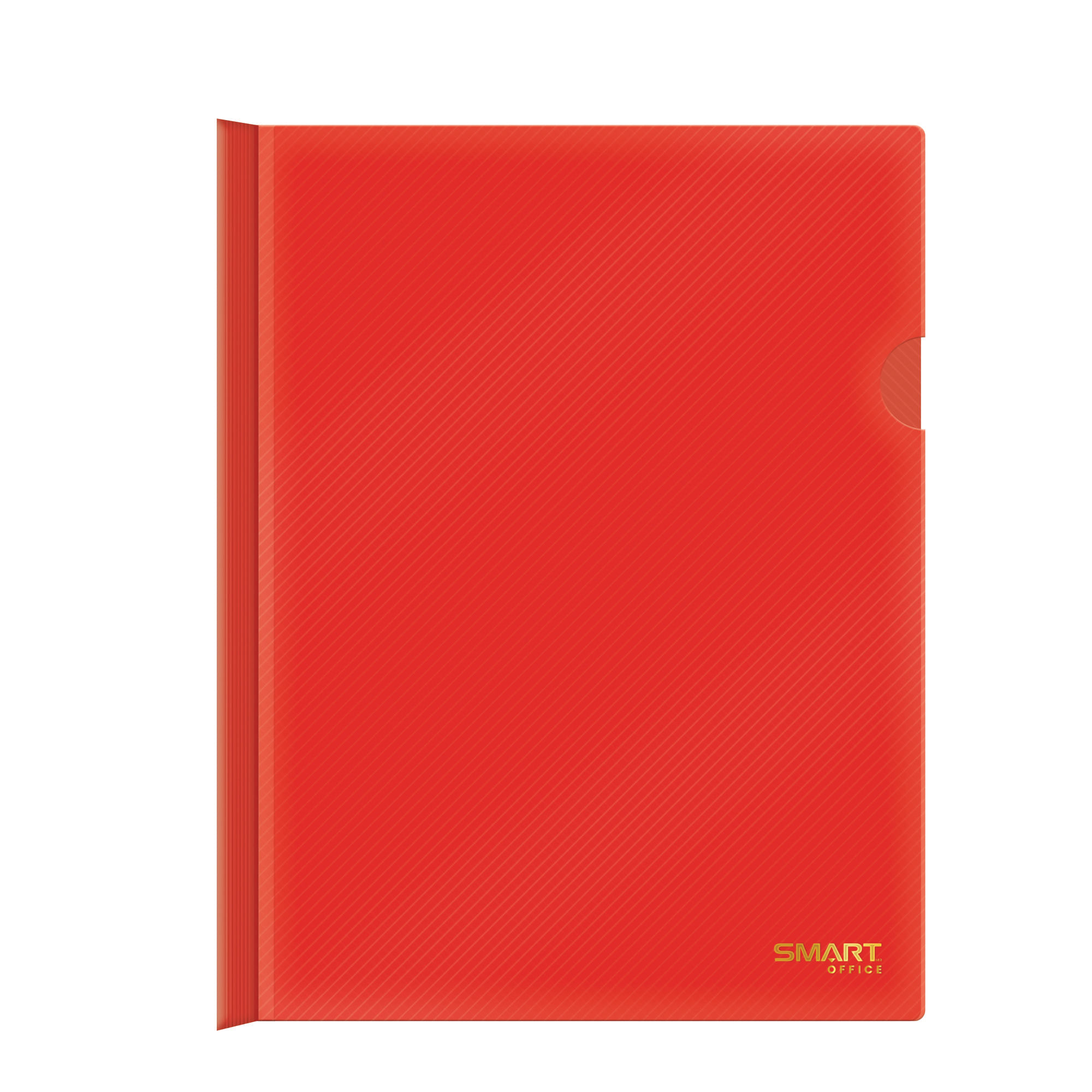 Folder Plástico Tamaño Carta con Costilla Gruesa 15mm Rojo Transparente Smart Office